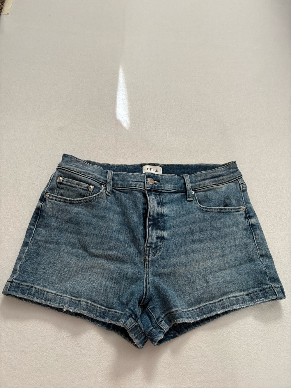 Pistola Shorts Women's 32 Blue Denim Lightwash Biker Beach
Preppy City